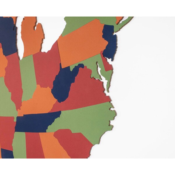 US Map colored cork right side view